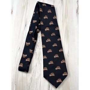 RIVETZ OF BOSTON Mens Black 100% Silk All-Over Oregon State Beavers NECKTIE Tie